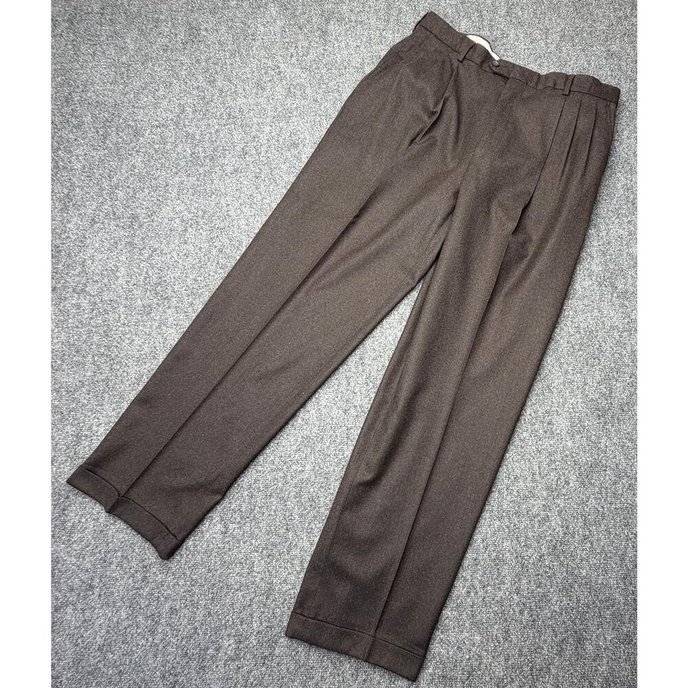 Principe Mens 38 Brown Reda Super 100s Wool Pleated Dress Pants Italy